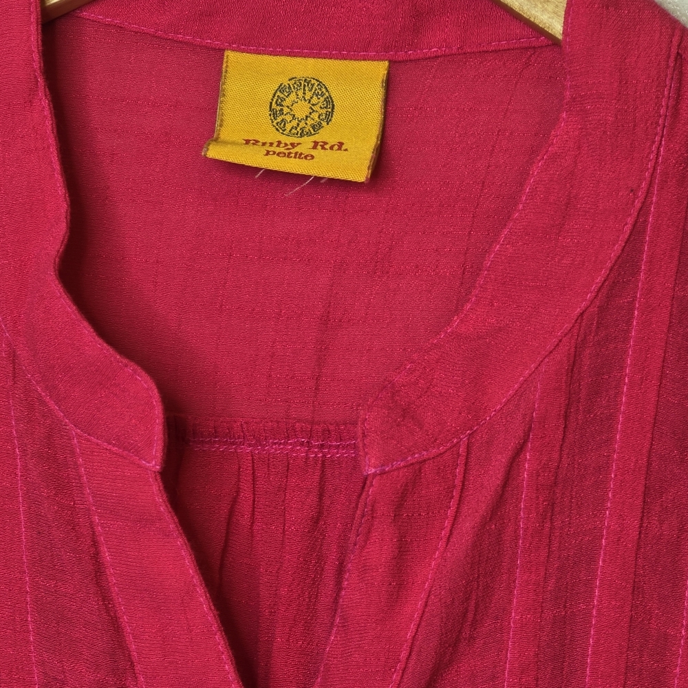 Ruby Rd. Petite Medium Pullover Shirt Fuschia Pin… - image 5
